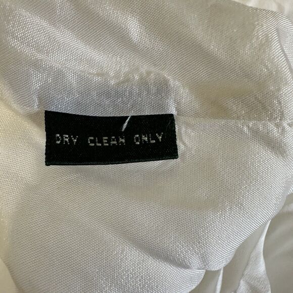 Lauren Ralph Lauren Dress Women Size 14 White Linen High Waist Sleeveless Ruffle - Picture 12 of 13